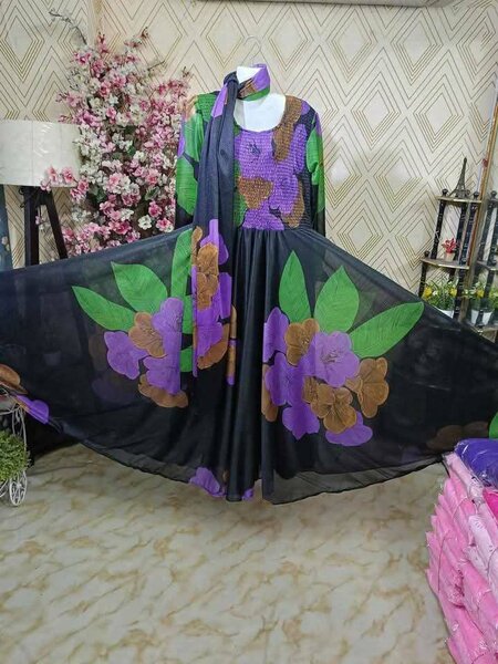 Beautiful floral print Stitched fork & dupata