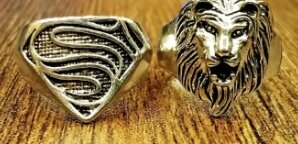 Pack OF 2 Superman Ring With Lion Ring For Boys