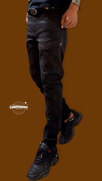 Pantalon cargo noir pour homme