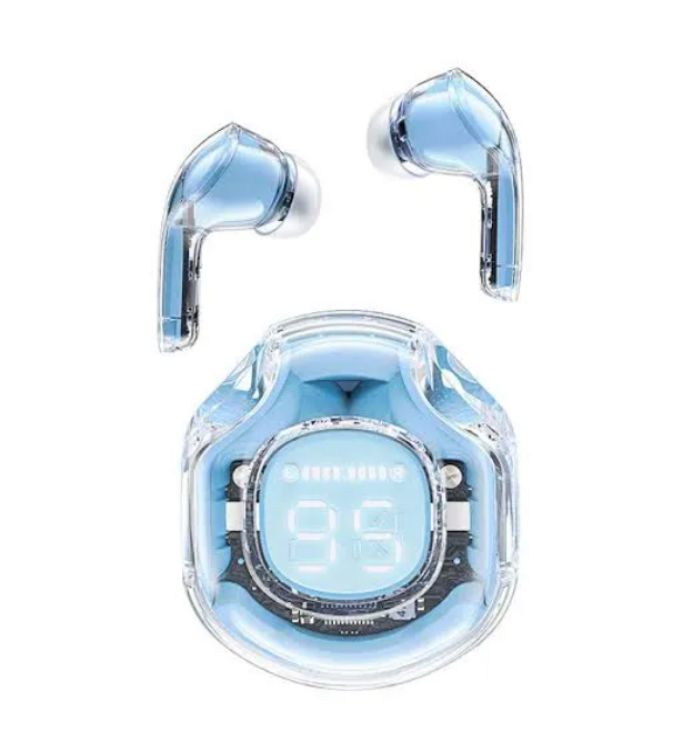 Air39 Earbuds TWS Transparent Wireless Bluetooth AirPods | Crystal Clear Sound, Bluetooth 5.3, Heavy Bass Stereo, Noise Reduction, Sports Headset with Microphone, Waterproof, LED Display