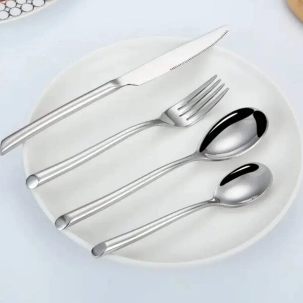 Couverts en Acier Inoxydable lot de 24 pièces argent