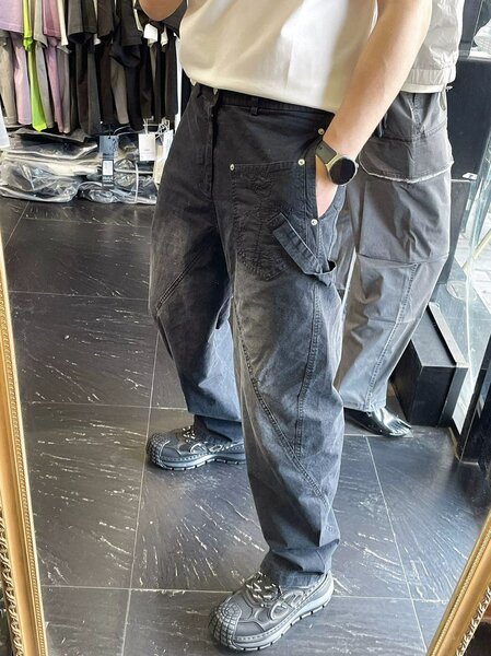Jeans cargo homme gris foncé
