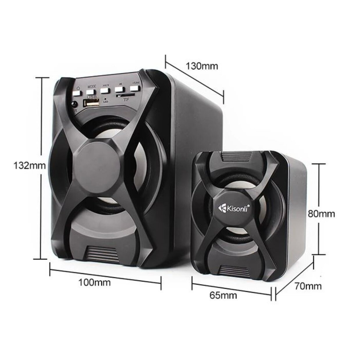 Kisonli BAFFLE MINI CHAINE POUR ORDI AVEC BLUETOOTH PORT USB