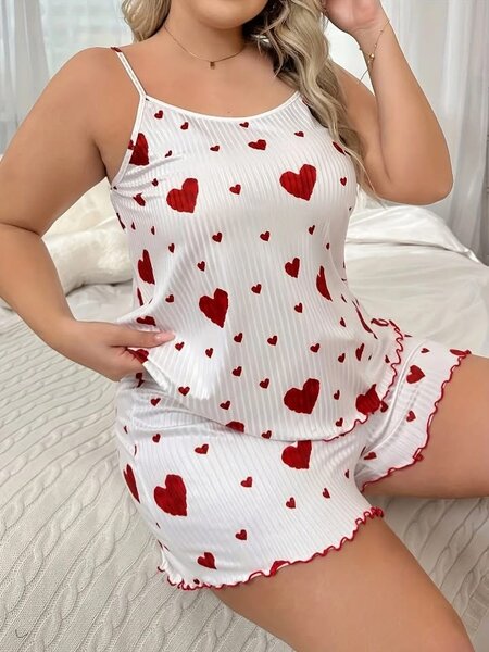 Pyjama femme à cœurs coquets