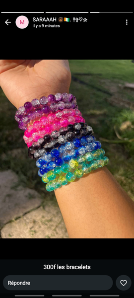 Bracelets en perles colorées