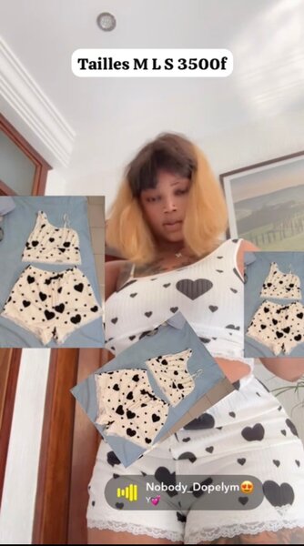 Ensemble pyjama cœur femme