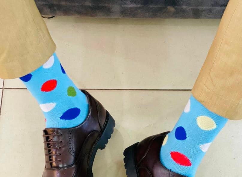 Socks with a bright print