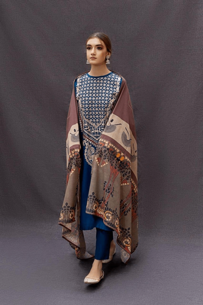 3 PCs Women's unstitched Dhanak Suit