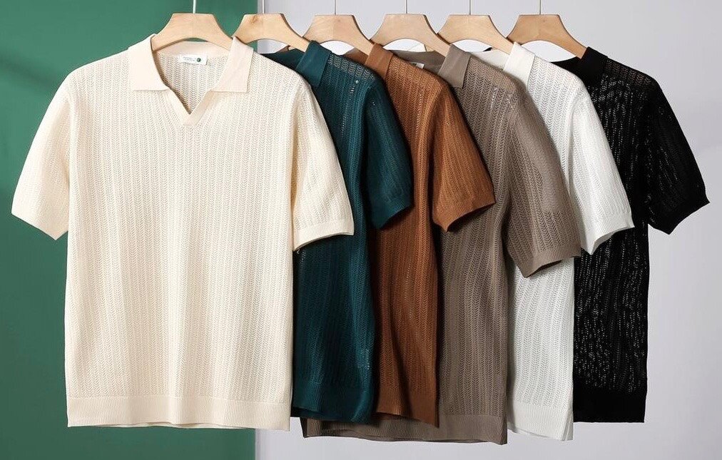 Polos tricot rétro hommes