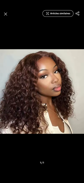 Perruque bouclée en dentelle