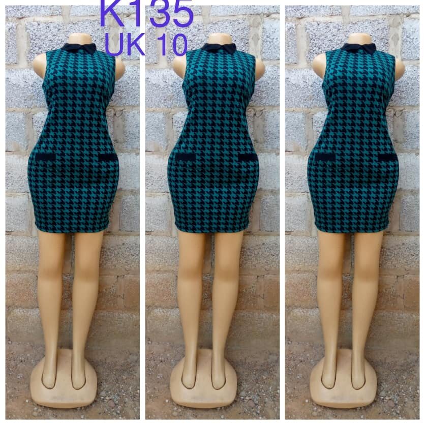 Green houndstooth dress size 10