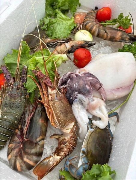 Panier de fruits de mer frais