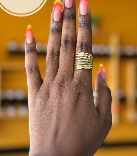 gold color fashion ring