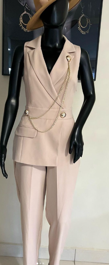 Veste sans manches crème