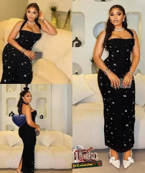 Robe élégante noire soirée