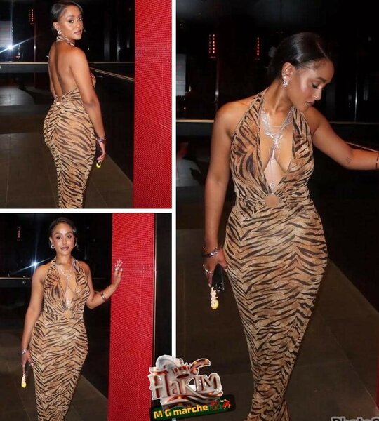 Robe dos-nu à imprimé animalier