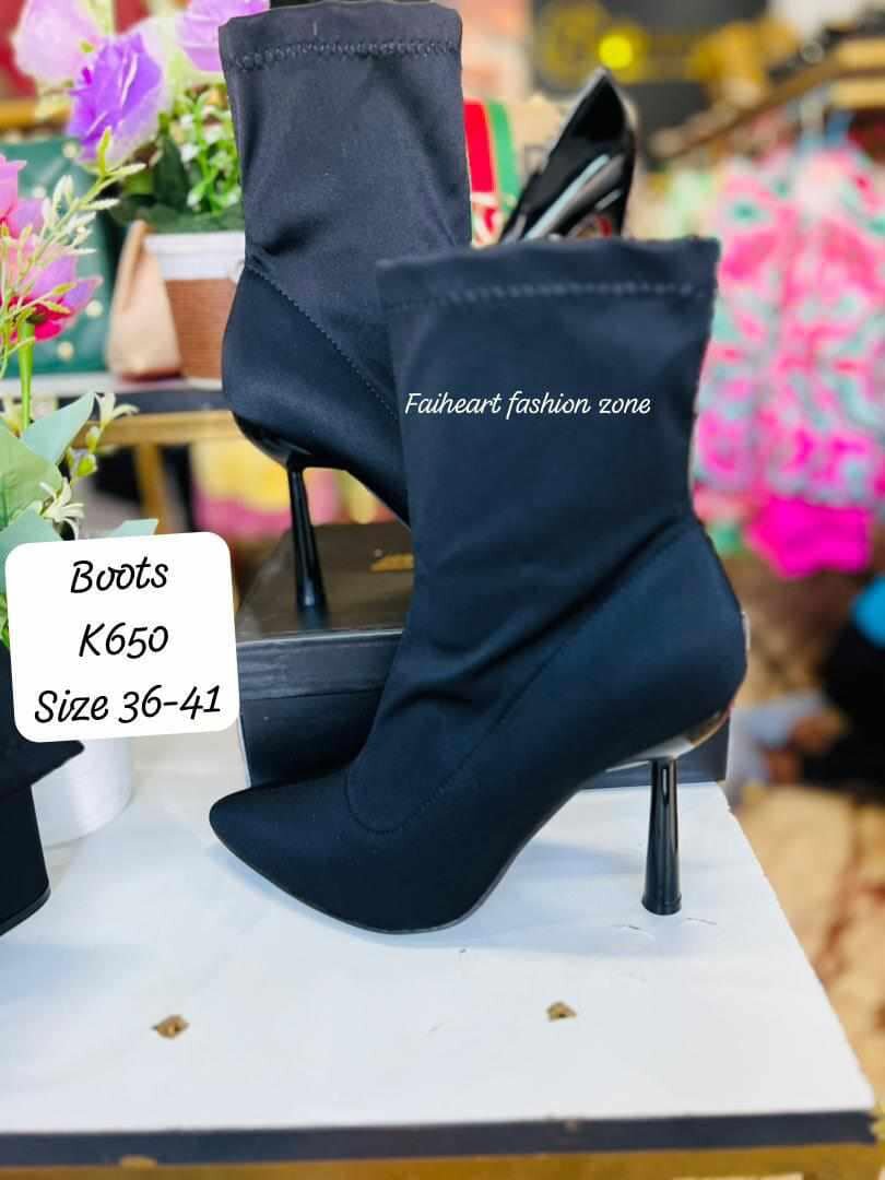 Women's Black Heeled Boots Sizes 36-41
