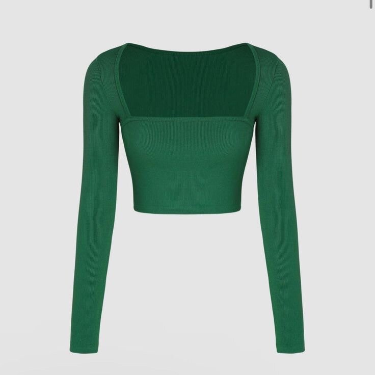 Top court en maille vert