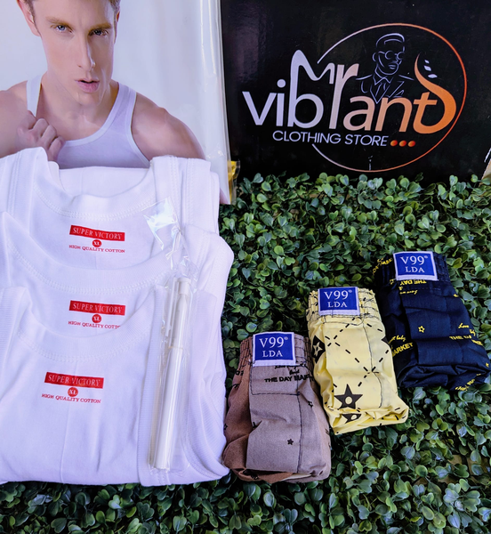 Combo of 3 set of vests and 3 set of boxers