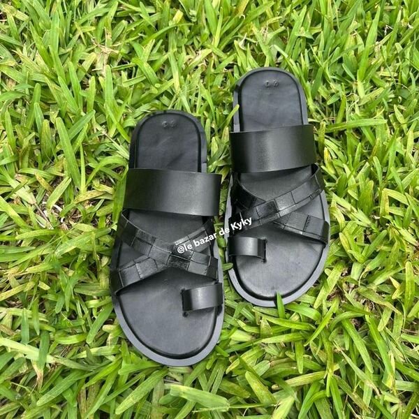 Sandales croco et cuir