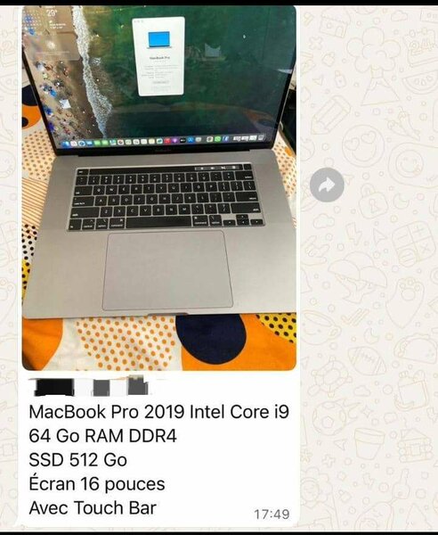 MacBook Pro 2019 i9 64Go