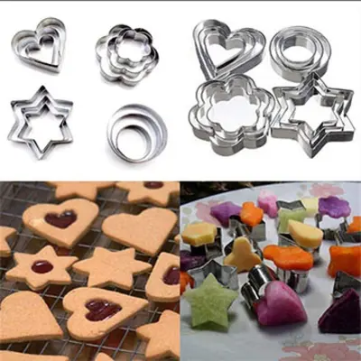 STAINLESS STEEL COOKIES CUTTER DIFFRENT SHAPS[12PCS] SMALL SIZE