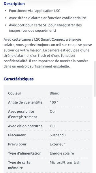 Caméra Solaire Extérieure LSC