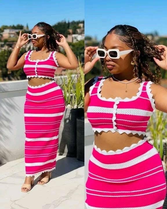 Ensemble d'été à rayures