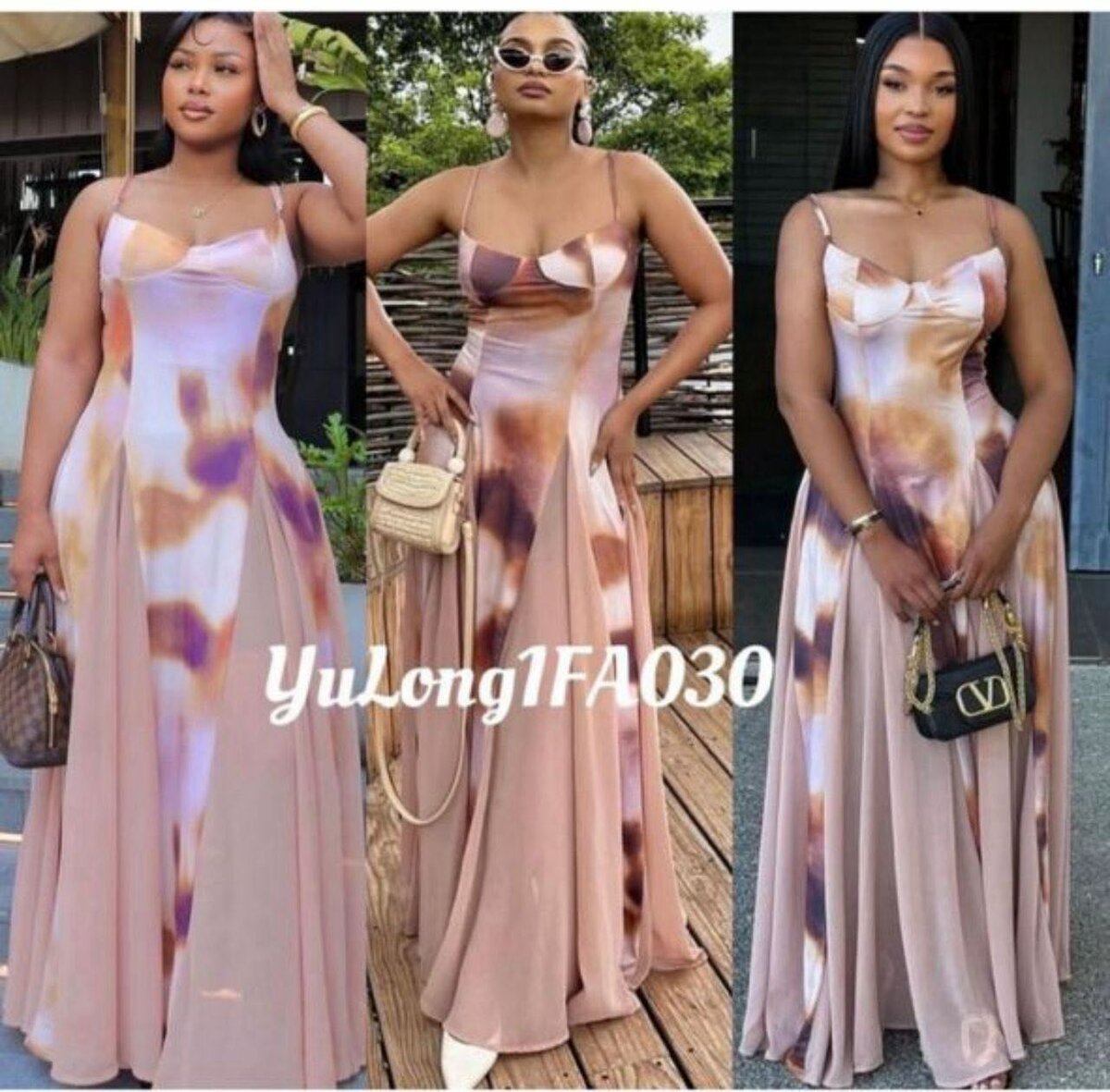 Robe longue tachetée élégante