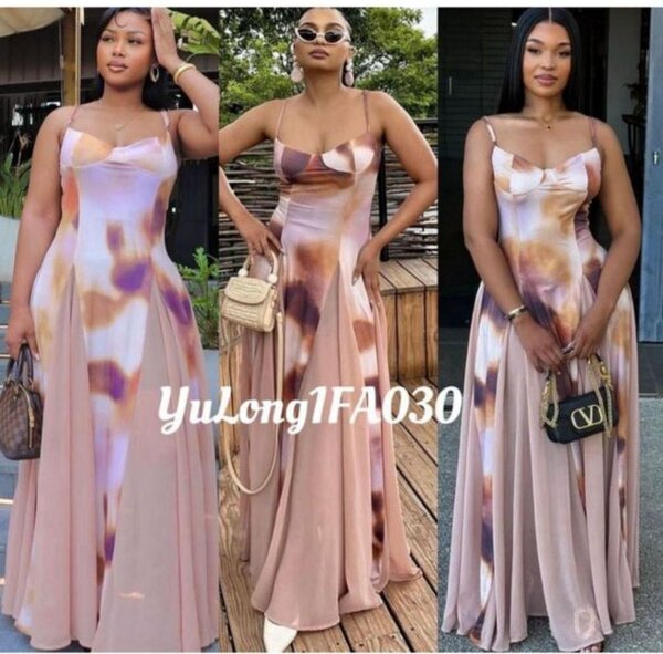 Robe longue tachetée élégante