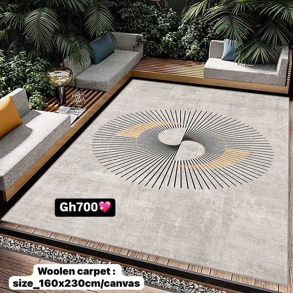 Beautiful and cozy patterned woolen carpet