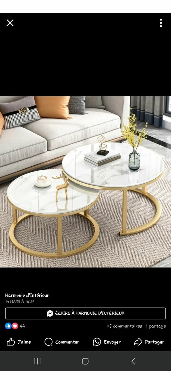 Tables Basses Rondes en marbre