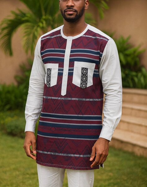 Tunique Homme Rayée Élégante