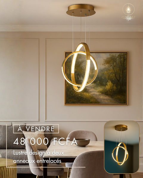 Lustre design moderne anneaux