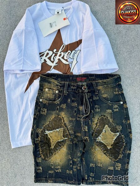 Ensemble T-shirt et Short Déchiré