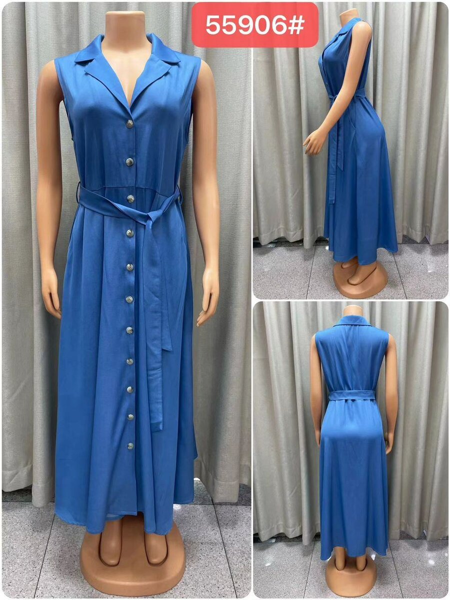 Robe chemise bleue élégante