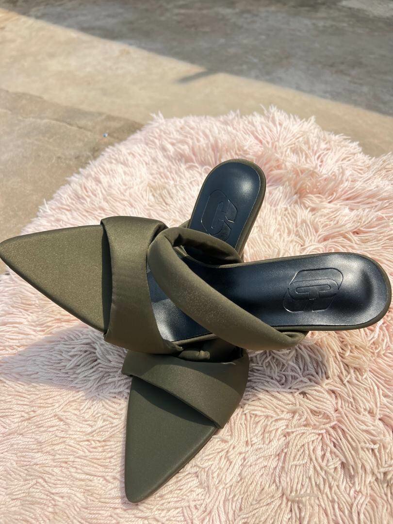 Sandals heel navy green
