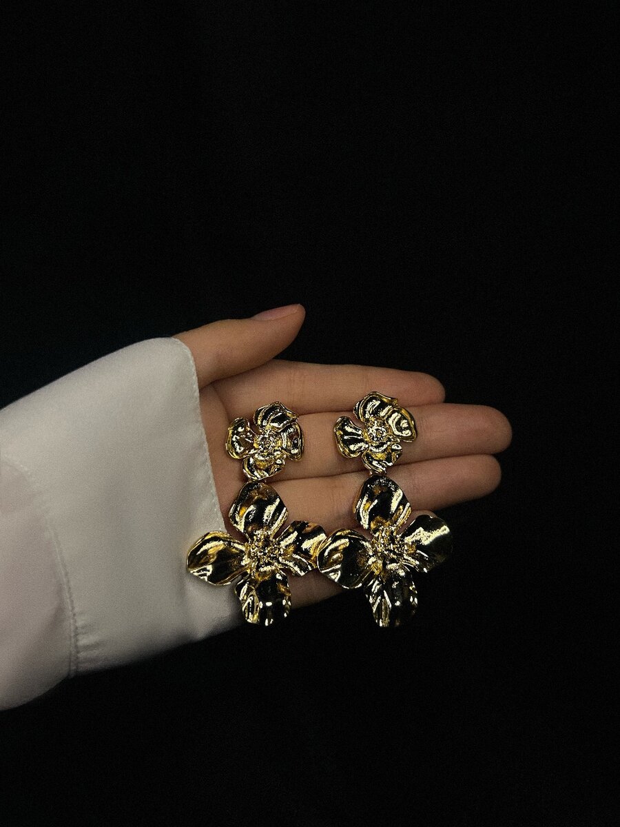 Серьги в  виде цветка