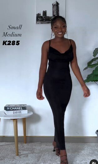 Dress black, maxi, velvet