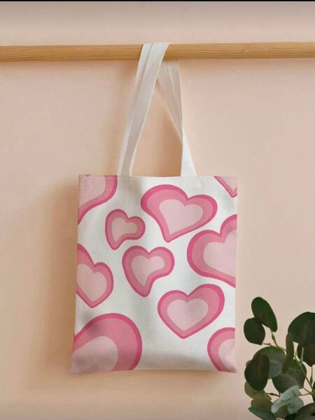 Sac en toile motif coeurs