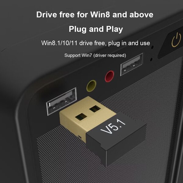 USB Bluetooth 5.1 Adapter - Wireless Transmitter & Receiver