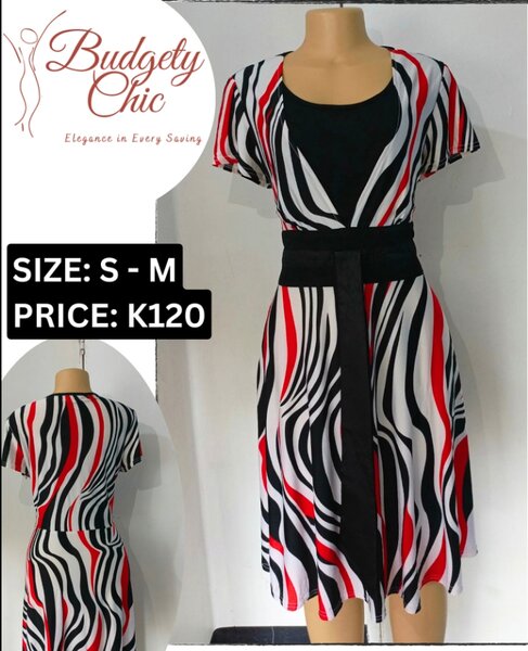 Chic women's dress color red size: s - m