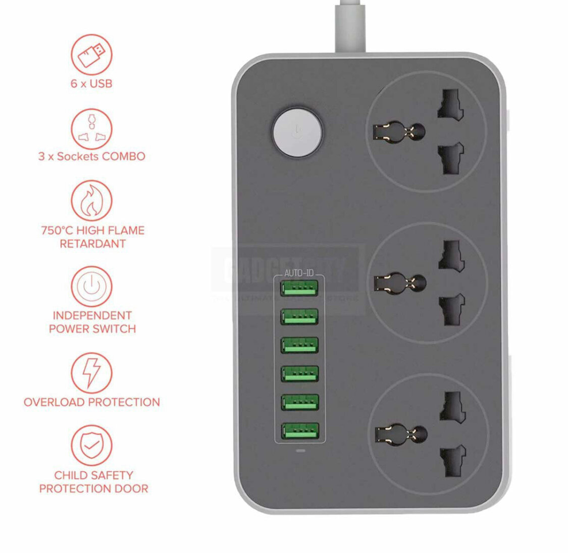 Multiprise USB avec protection surintensité