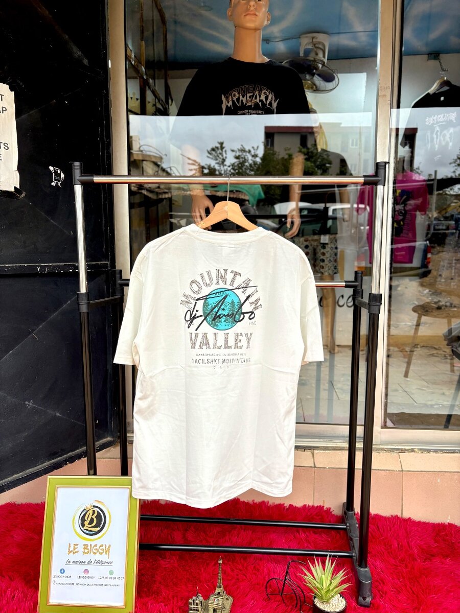 T-shirt Blanc Unisexe à Motif