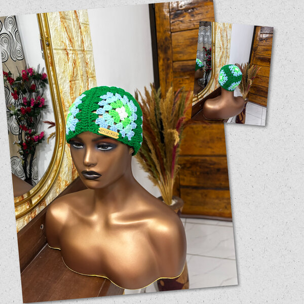 Bonnet en crochet coloré