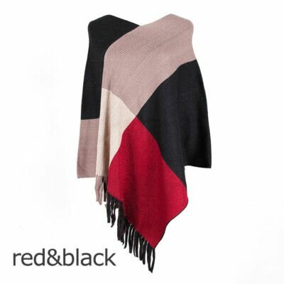 Poncho chaud à franges