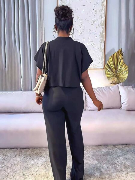 Ensemble Pantalon Noir Élégant