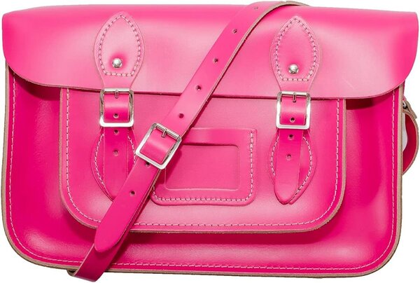 Sac à bandoulière en cuir rose