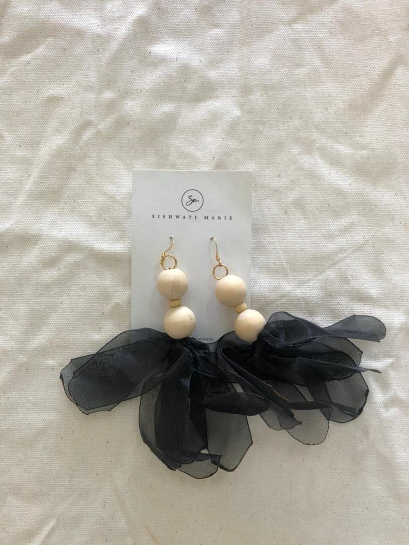Organza beaded earrings