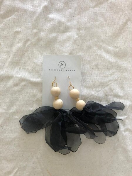 Organza beaded earrings